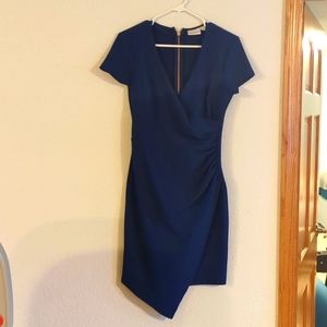 Bisou Bisou Navy Faux Wrap Dress